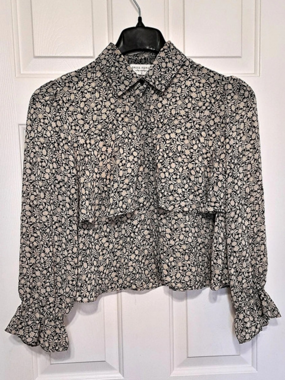 Dress Forum Floral Blouse in Black & Cream